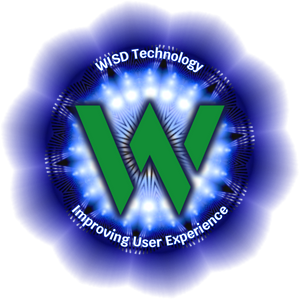 technology logo with green w